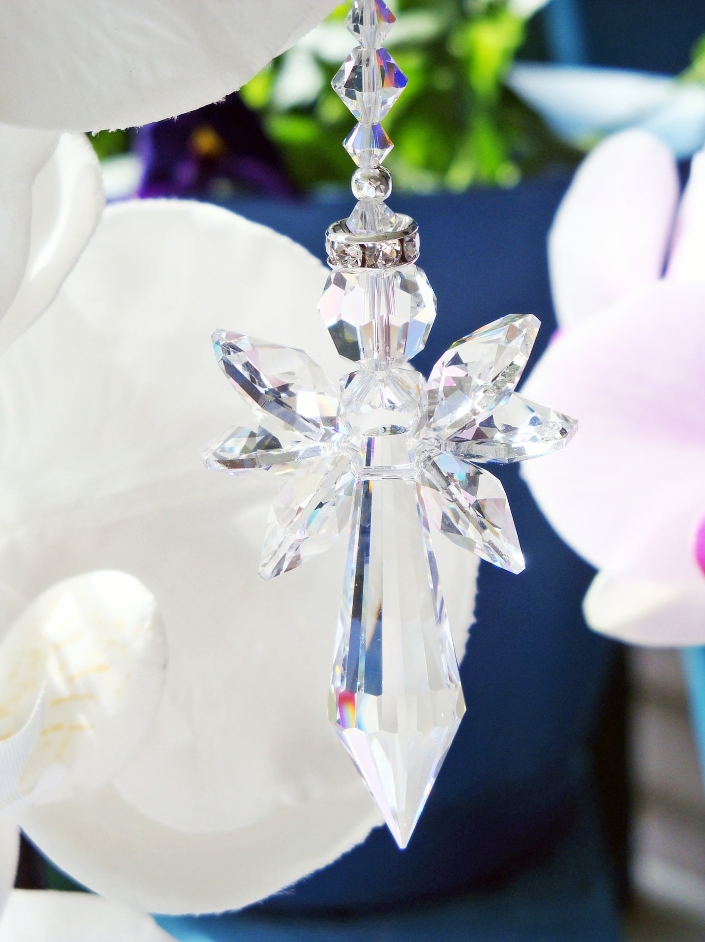 ✨アグアススワッグ3点✨ Crystal Angel Car Charm, Guardian Angel Rear View Mirror